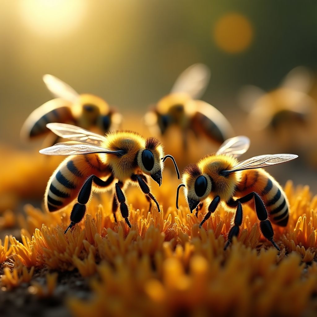 Beekeeping scene in an apiary