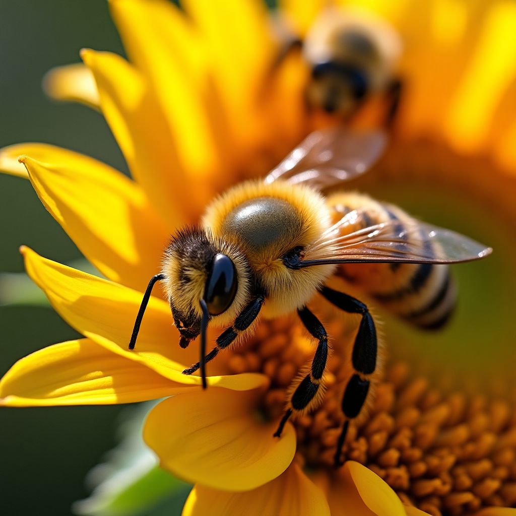Carpenter bee on wooden surface